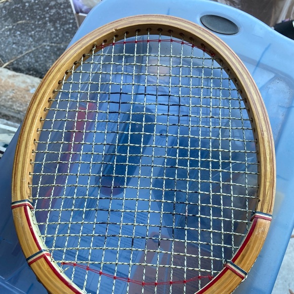 Tennis Racket Bancroft Bjorn Borg Wooden and Leather - Picture 8 of 11